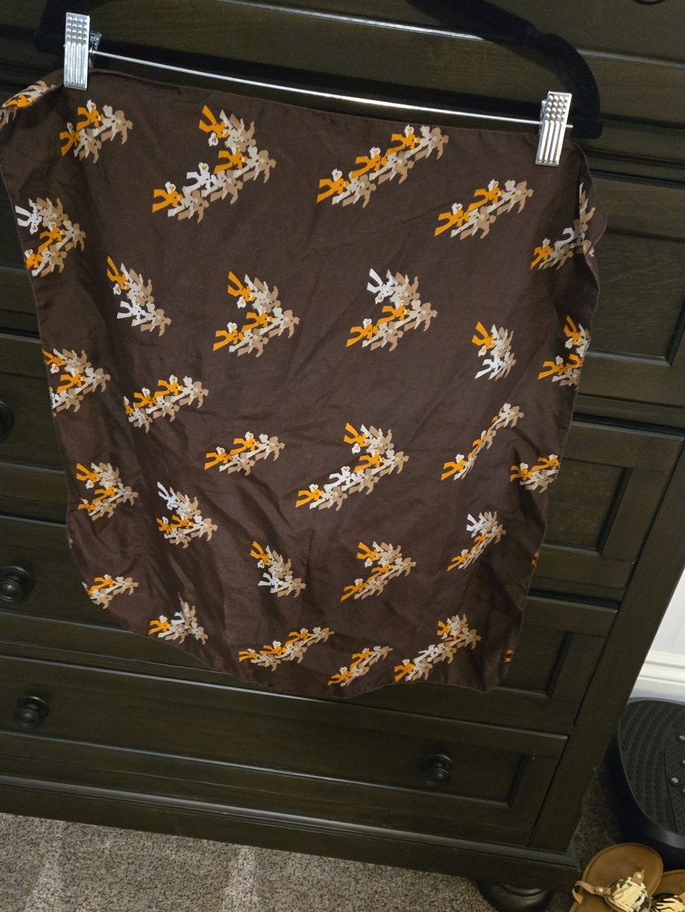 Brown Floral Print Womenβs Scarf